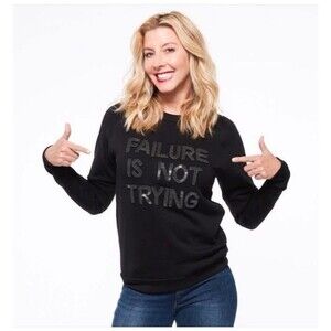 Bow And Drape X Spanx Failure Is Not Trying Crewneck Sequins Sz 3X